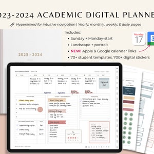 2023-2024 digital student planner iPad Pro, goodnotes planner student, notability weekly college student templates, nurse academic planner
