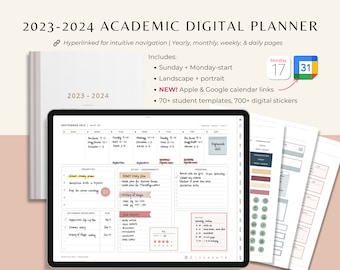 2023-2024 digital student planner iPad Pro, goodnotes planner student, notability weekly college student templates, nurse academic planner