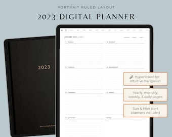 2023 digital planner with monthly habit tracker, ADHD planner for productivity with daily schedule, and goal planner, daily planner