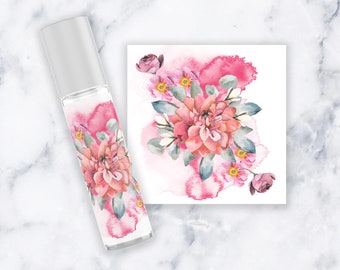 Spring Floral Essential Oil Roller Bottle Labels (Digital Download)