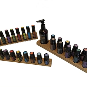 Set consisting of 3 oil organizers/stands for DoTerra or similar oils - wooden holder for oil bottles of essential oils