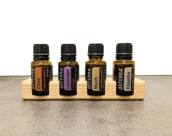 The 4 entry-level model made of ash wood oils organizer stand for 15ml bottles e.g. DoTERRA oils wooden holder for oil bottles essential oils