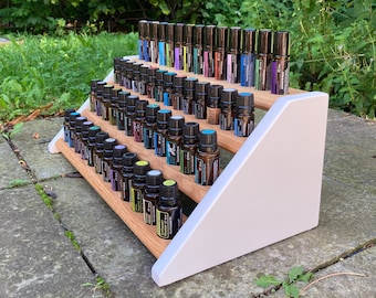 Tribune oils shelf display for e.g. DoTERRA wooden stand for 24+14+14 oil bottles essential oils oak wood
