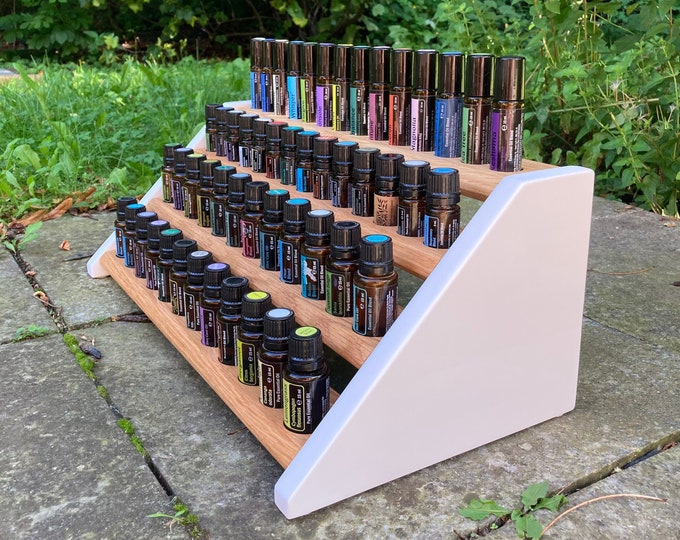 Tribune oils shelf display for e.g. DoTERRA wooden stand for 24+14+14 oil bottles essential oils oak wood