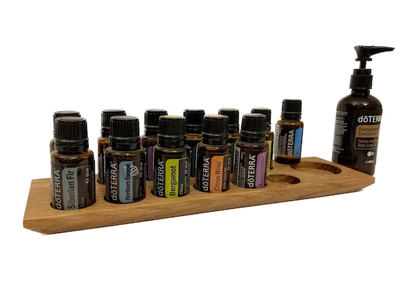 Oils Organizer Stand for Doterra Oils Wooden Holder for Oil Bottles Essential Oils made of Oak Wood