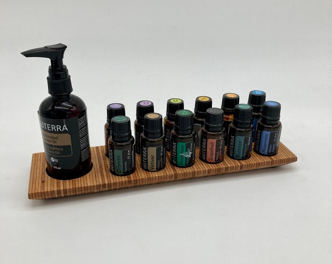 Oil stand for e.g. Doterra oils 15ml wooden holder for oil bottles essential oils made of laminated veneer beech with felt insert