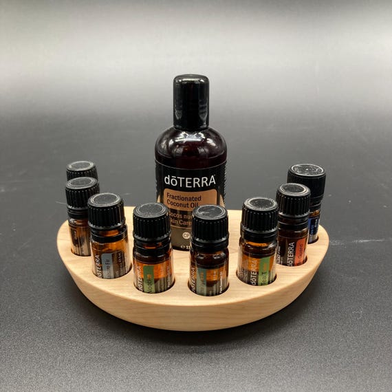 Display for Doterra oils AromaTouch® technology - ash wood for 8 oil bottles of 5ml essential oils + fractionated coconut oil