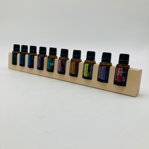 10-piece oil organizer stand made of beech wood for Doterra oils wooden holder for oil bottles essential oils 15ml bottle holder