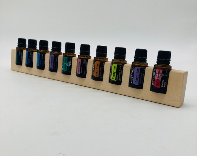 Pack of 10 oil organizer stands made of beech wood for Doterra oils wooden holder for oil bottles essential oils 15ml bottle holder