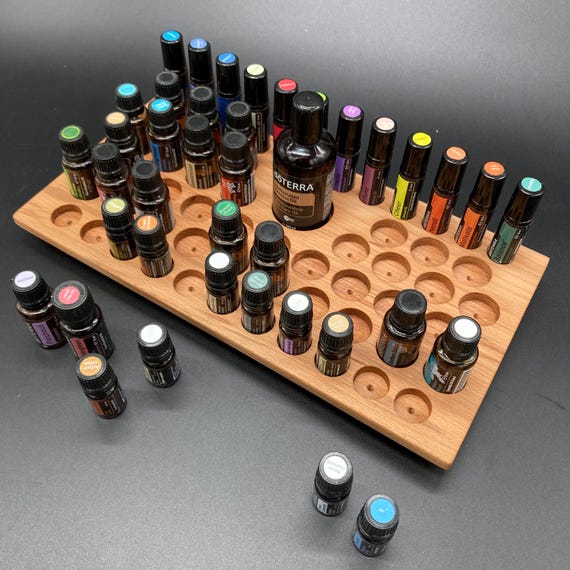 The "One for All" Organizer - beautiful unique piece made of beechwood - curved multi-display for essential oils e.g. DoTerra