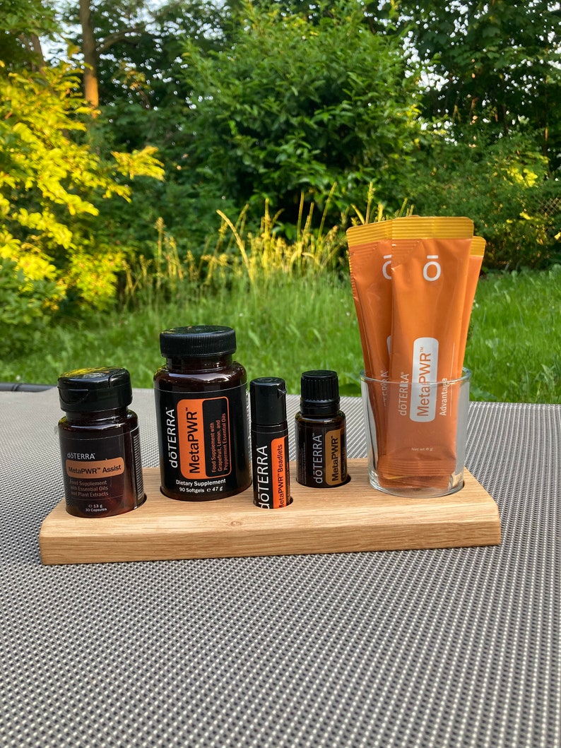 PWR MEGA Powerbank voor je set van Doterra met glazen container, handgemaakt van eikenhout afbeelding 6