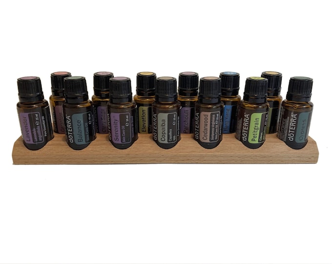 Oils Organizer Display for Doterra Oils Wooden Stand for 13 Oil Bottles 15ml Essential Oils Beech Wood