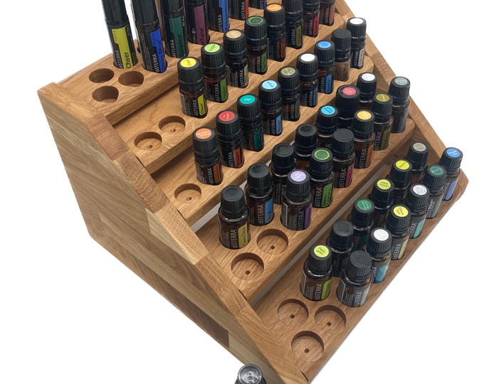 Stand for Kallax from Ikea- Oil shelf display for e.g. DoTERRA oils- Wooden stand for oil bottles Essential oils made of oak wood