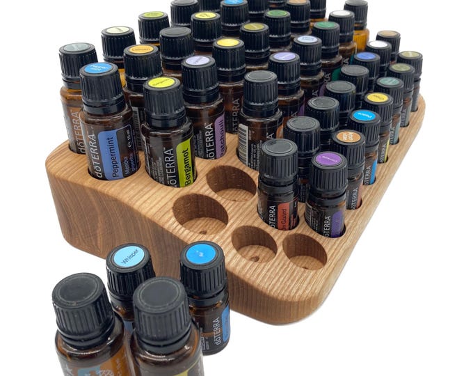The "One for Two" Organizer - beautiful display made of ash wood - multi-display for oil bottles essential oils e.g. for Doterra