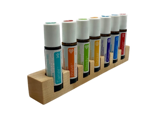 7-piece oil organizer - e.g. KiDs Collection by Doterra - oil display made of ash wood for oil bottles Essential oils 10ml bottle holder