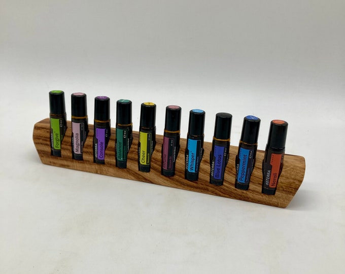 10er Oils Stand for Doterra Oils Wooden Holder Unique Piece Made of Oak Wood for Oil Bottles Essential Oils 10ml Bottle Holder