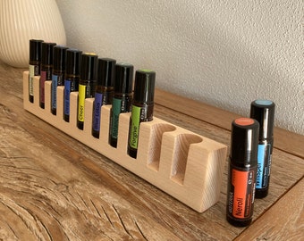 10er Oils Organizer Stand for Doterra Oils Wooden Holder for Oil Bottles Essential Oils 10ml Bottle Holder