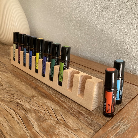 10er Oils Organizer Stand for Doterra Oils Wooden Holder for Oil Bottles Essential Oils 10ml Bottle Holder