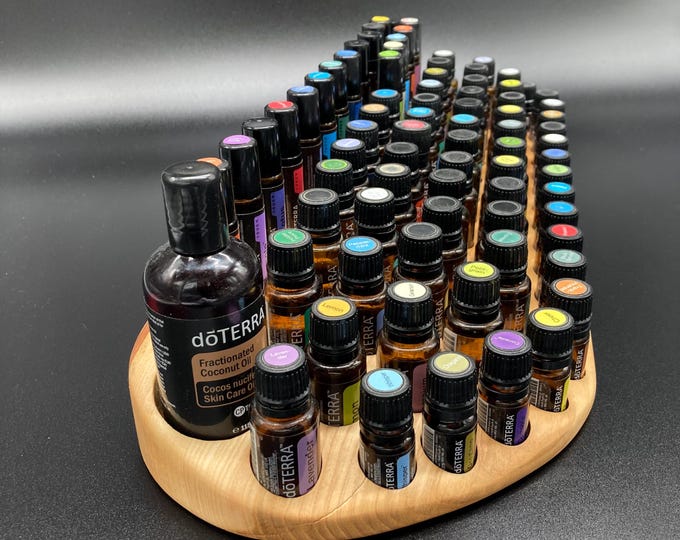The "One for All" beautiful unique piece - made of ash wood - curved multi display for essential oils e.g. DoTerra