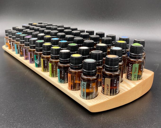 A unique display for 67 e.g. Doterra or YoungLiving oils Wooden holder 15ml Essential Oils