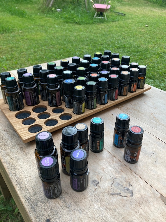 The "One for Two" organizer made of oak wood with felt insert - multi-display for essential oils e.g. DoTERRA
