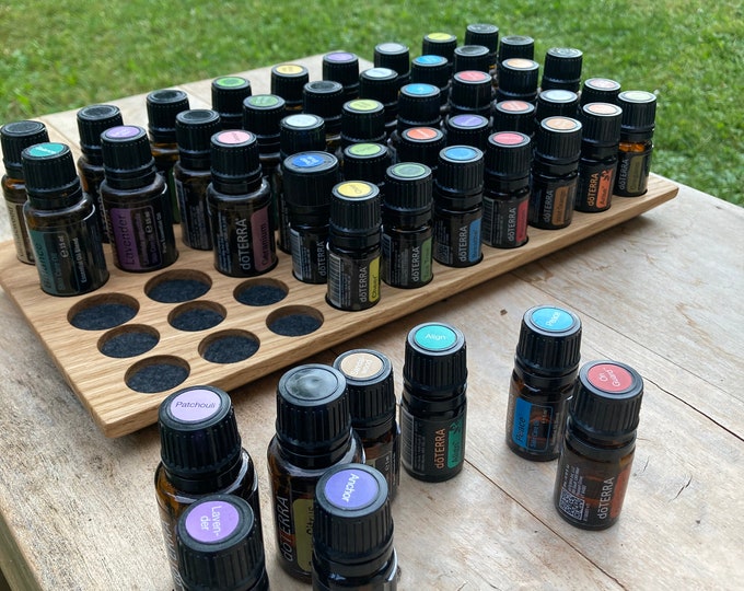 The "One for Two" organizer made of oak wood with felt insert - multi-display for essential oils e.g. DoTERRA