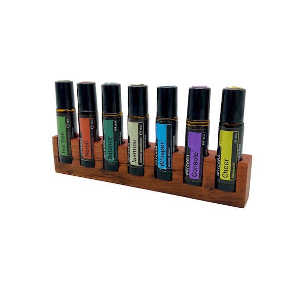 7-piece oil organizer - e.g. KiDs Collection by Doterra - Oil display made of wood for oil bottles Essential oils 10ml bottle holder