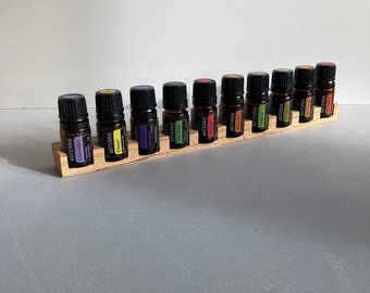 Single piece Oils Organizer Stand for e.g. Doterra oils Wooden holder made of poplar Wood stocked for oil bottles Essential oils