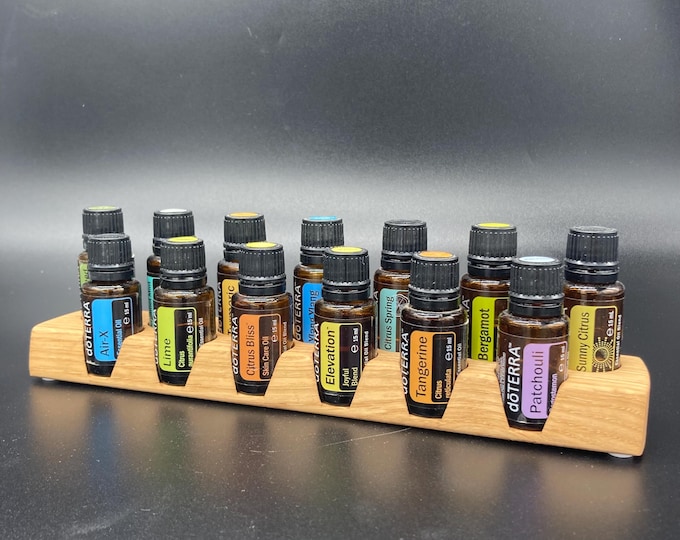 Oil Organizer Stand for doTERRA Oils, Wooden Holder for 13 15ml Essential Oil Bottles