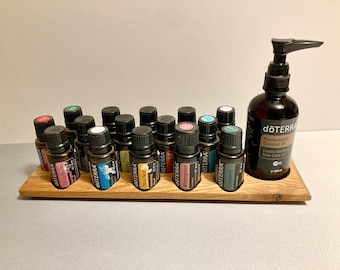 Oils Organizer Stand for 15 Doterra Oils Wooden Holder Oak for Oil Bottles Essential Oils