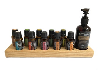 Oils organizer stand for Doterra oils wooden holder for 10 oil bottles of 15ml essential oils