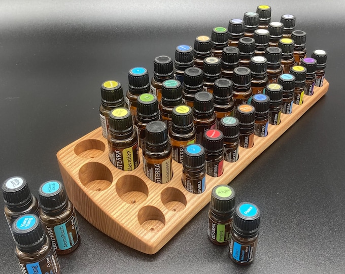 The "One for Two" Organizer - beautiful unique piece made of elm wood - multi-display for oil bottles essential oils