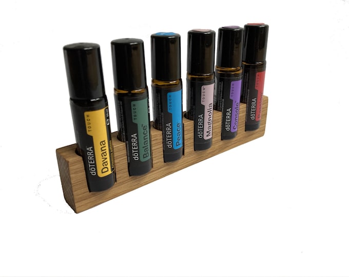 6 Oils Organizer Stand for Doterra Oils Wooden Holder for Oil Bottles Essential Oils 10ml Bottle Holder
