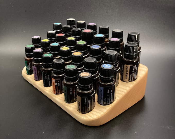 Display made of ash wood - stand for e.g. Doterra oils for 32 oil bottles 15ml essential oils