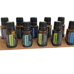 Oils Organizer Stand for Doterra Oils Wooden Holder for Oil Bottles Essential Oils