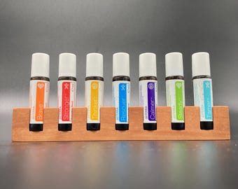 KiDs Collection 7 Oil Storage Set for doTERRA Oils - Pearwood Wooden Holder for 10ml Essential Oil Bottles