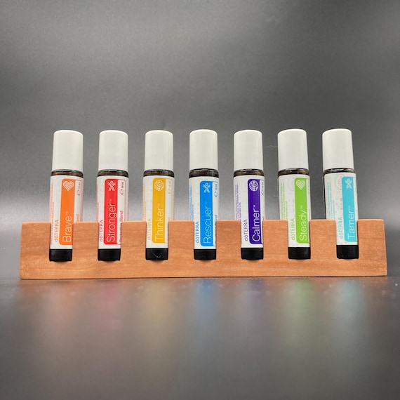 KiDs Collection 7 Oil Storage Set for doTERRA Oils - Pearwood Wooden Holder for 10ml Essential Oil Bottles