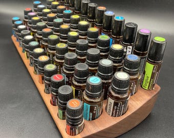 The "One for All" beautiful, unique piece - made of walnut - curved multi-display for essential oils - e.g. doTERRA