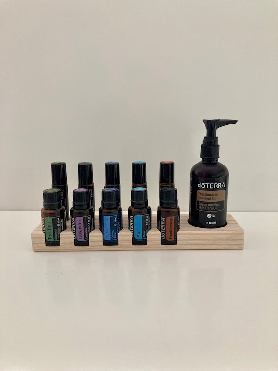 Combo stand 5 + 5 + 1 oils organizer stand for roll-ons, 15ml and FCO Doterra oils wooden holder for oil bottles essential oils
