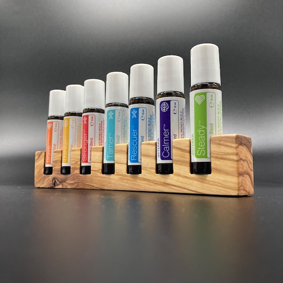 KiDs Collection 7-Piece Oil Organizer Stand for doTERRA Oils, Wooden Holder for 10ml Essential Oil Bottles