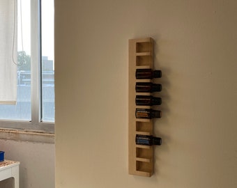 10-piece wall shelf and stand in ONE for e.g. Doterra 15ml essential oils bottle holder 29 mm diameter