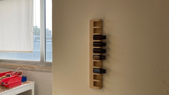 10-piece wall shelf and stand in ONE for e.g. Doterra 15ml essential oils bottle holder 29 mm diameter
