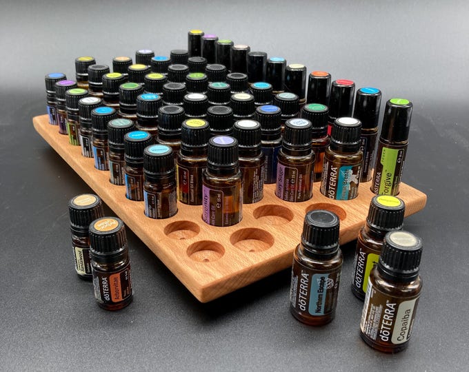 The "One for All" Organizer - beautiful unique piece made of beech wood - curved multi-stand for essential oils e.g. DoTerra