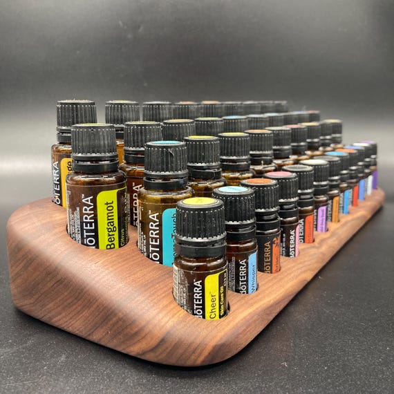 The "One for Two" Organizer - a beautiful, unique piece made of walnut wood - multi-purpose stand for essential oil bottles