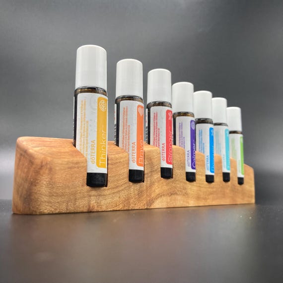 Single item - for Kids Collection 7 oils Organizer Stand for doTERRA oils Wooden holder for oil bottles Essential oils 10ml bottle holder