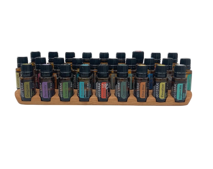 A unique stand for e.g. Doterra oils Wooden holder for 28 oil bottles 15ml essential oils