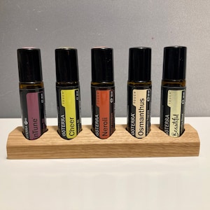 5 oils organizer stand for e.g. Doterra oils wooden holder for oil bottles essential oils 10ml bottle holder