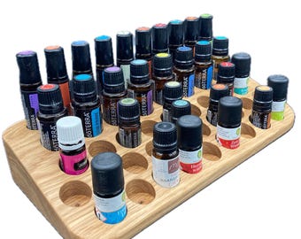 The "One for All" Organizer - Multi-stand for essential oils made of oak wood, e.g., doTerra + Primavera for essential oils