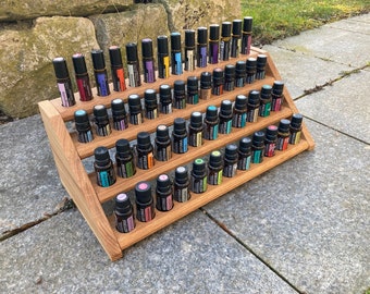 Tribune Oils Shelf Display for e.g. DoTERRA Wooden Stand for 24+14+14 Oil Bottles Essential Oils Oak Wood