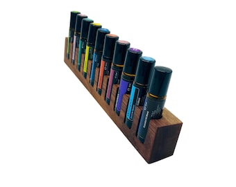 10er Oils Stand for Doterra Oils Wooden Holder made of walnut for Oil Bottles Essential Oils 10ml Bottle Holder